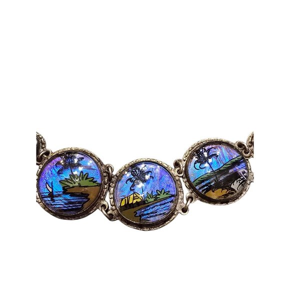 Vintage Butterfly Wing Made in Brazil Panel Bracelet (A8672) - Picture 4 of 8